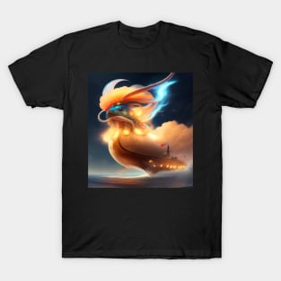 Clash of Titans: The Giant Squid's Ship Assault" T-Shirt